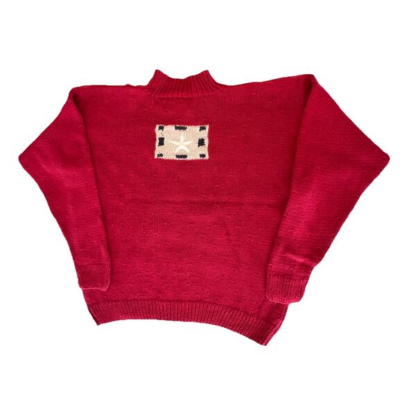 Talbots Women’s Knit Sweater Bear American Flag Size Large Petite Patriotic READ - Picture 3 of 15